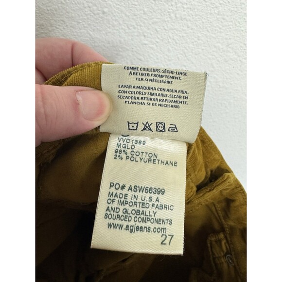 AG Adriano Goldschmied 27 The Legging Ankle Super Skinny Corduroy Mustard Gold - Picture 10 of 16